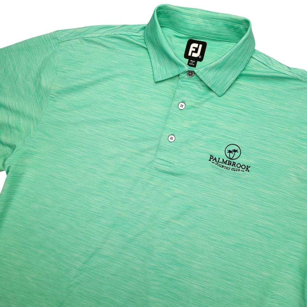 FootJoy Polo Shirt Mens XL Green Palmbrook CC Golf Performance Stretch Top